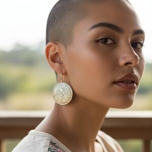 ✨️OOAK! Japanese Dragon Etched Sterling Silver French Hook Dangle Drop Earrings!